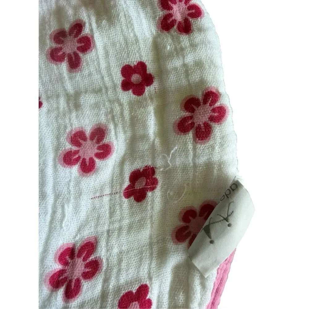 Aden & Anais Small Pink White Swaddle